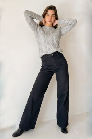 jean wide leg mujer negro