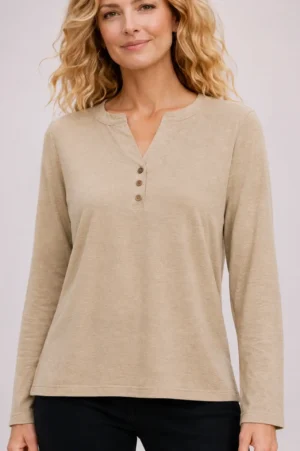 Remera Talle Grande Mujer con Botones